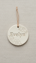Porcelain ornament with hand-embossed name
