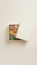 Crochet flower linen gift box