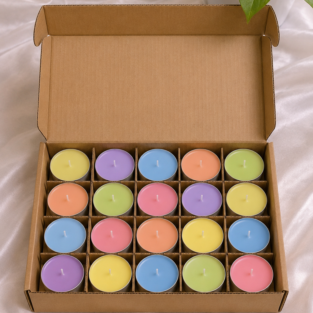 Steel Base Soy Wax T-Light Candle(Set of 8)