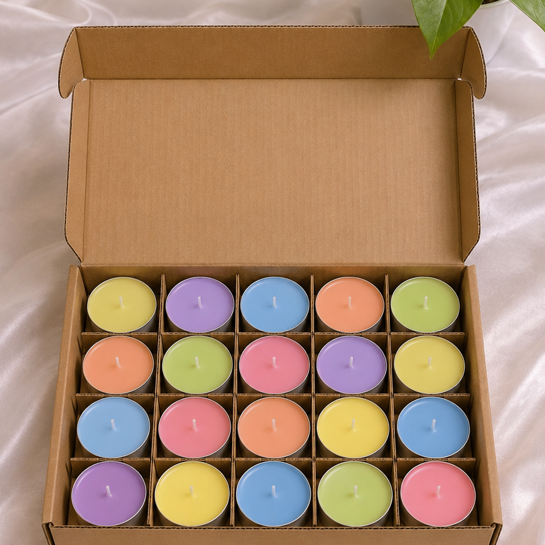Clear Cup Scented Soy Wax T-Light Candle (Set of 8)