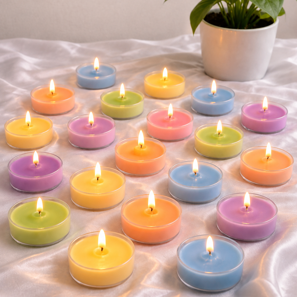 Clear Cup Scented Soy Wax T-Light Candle (Set of 8)
