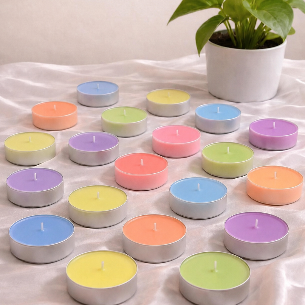 Steel Base Soy Wax T-Light Candle(Set of 8)