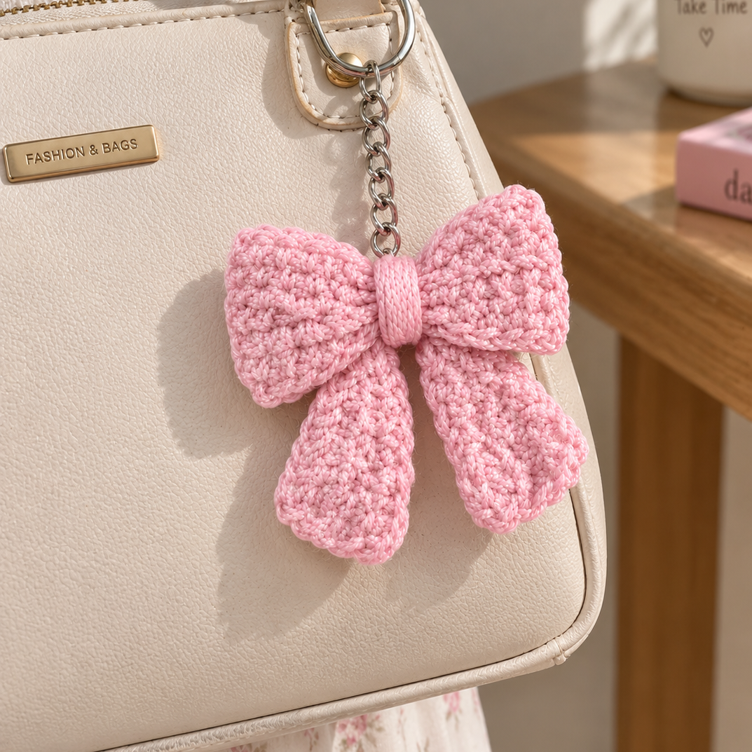 Crochet Bow Keychain