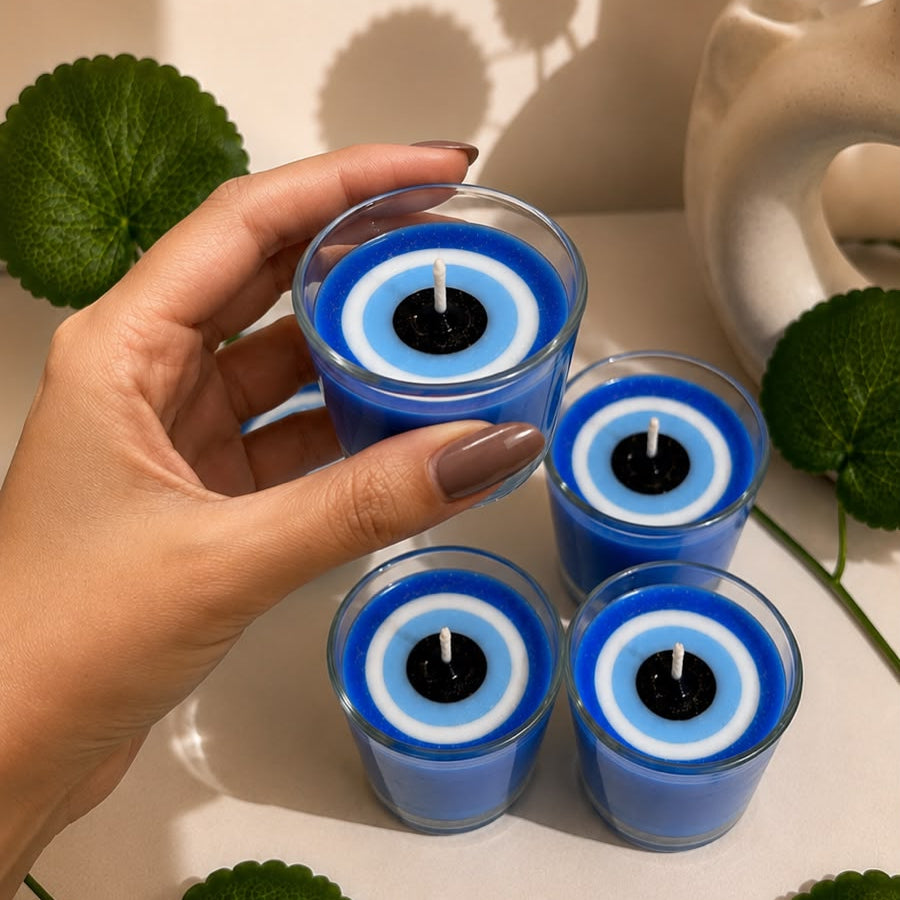 Evil Eye Glass Candle