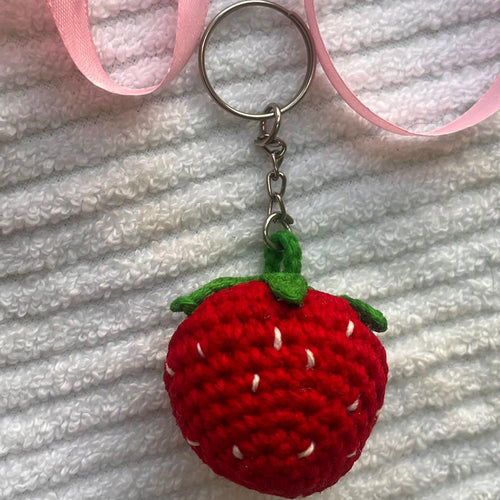 Cherry Crochet Keyring